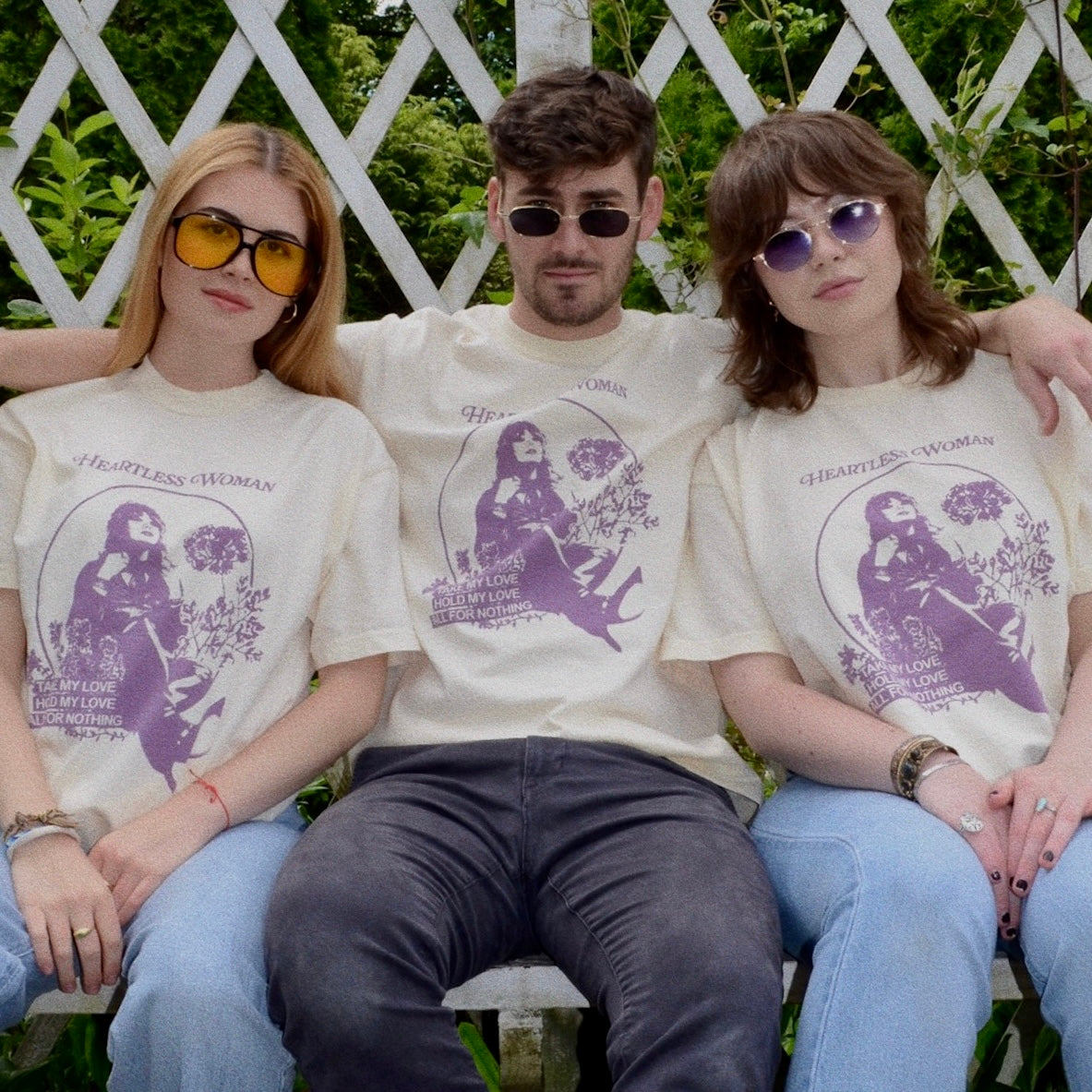 Heartless Woman Cream & Lilac Short Sleeve Tee