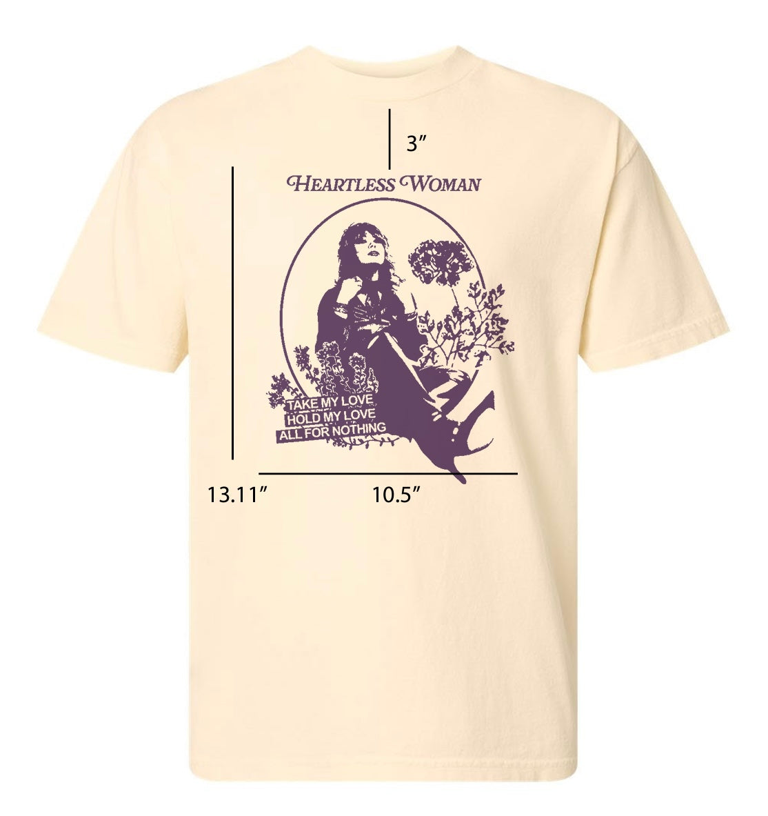 Heartless Woman Cream & Lilac Short Sleeve Tee