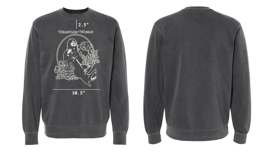 Heartless Woman Pepper Black Crew Neck Sweatshirt